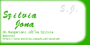 szilvia jona business card